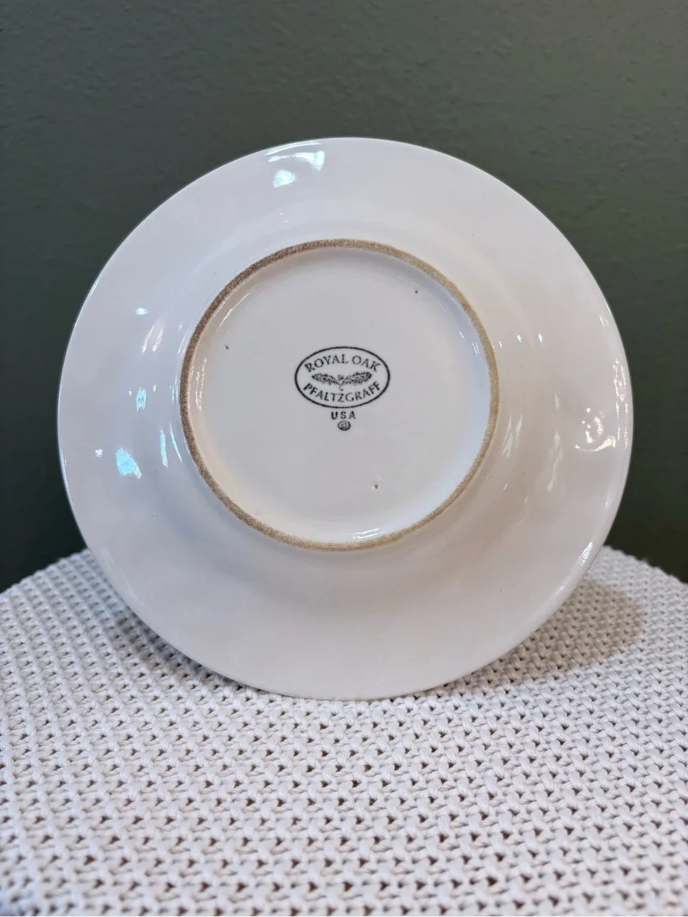 Royal Oak White Embossed Leaf Ceramic Salad Plate - Classic Home Dining